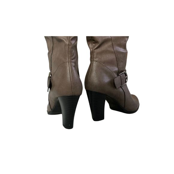 Slouchy Mid-Calf Boots 3" Heels Zip-Up Brown Style & Co Size 6.5M - Picture 5 of 8